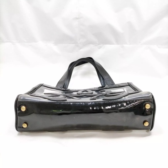 CHANEL CC PATENT LEATHER CLEAR VINYL TOTE - Picture 6 of 14